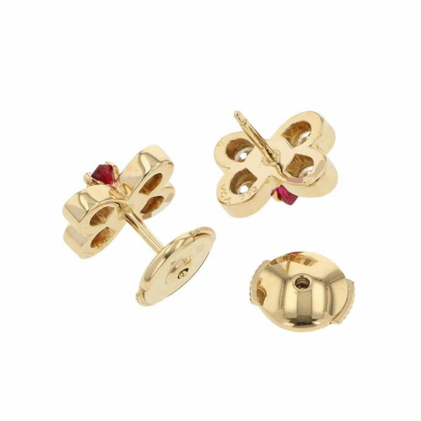 ヴァンクリーフ&アーペル ピアス ダイヤモンド 0.43ct ルビー K18YGイエローゴールド Van Cleef & Arpels ジュエリー