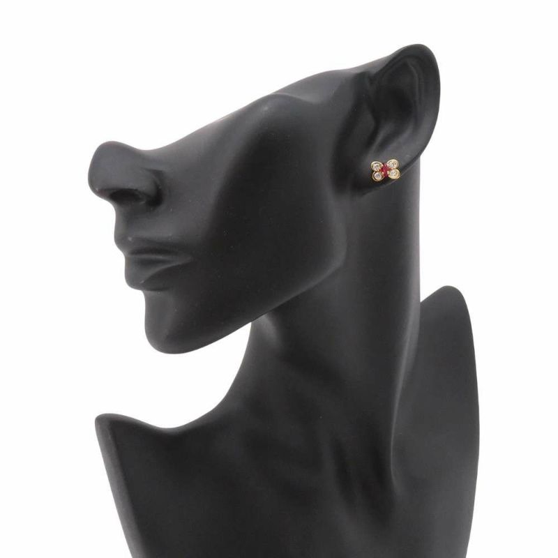 ヴァンクリーフ&アーペル ピアス ダイヤモンド 0.43ct ルビー K18YGイエローゴールド Van Cleef & Arpels ジュエリー