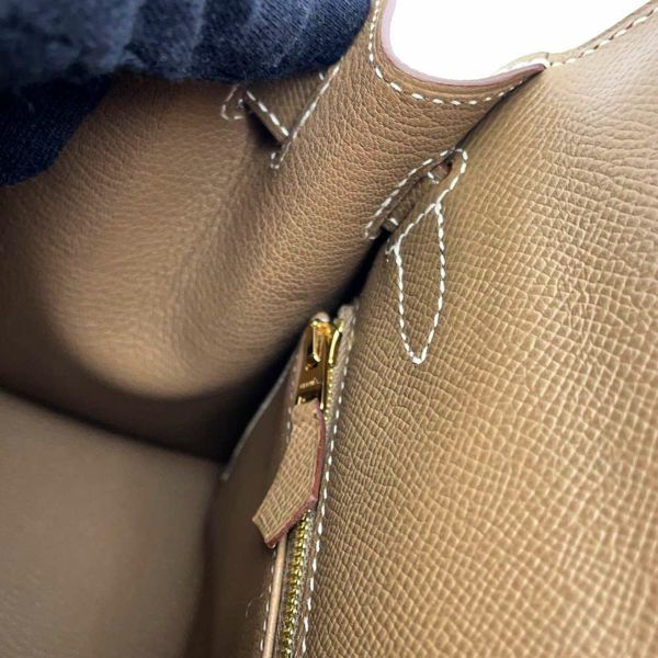 エルメス ハンドバッグ ケリー28 外縫い エトゥープ/ゴールド金具 エプソン Y刻印 HERMES Kelly 2wayバッグ
