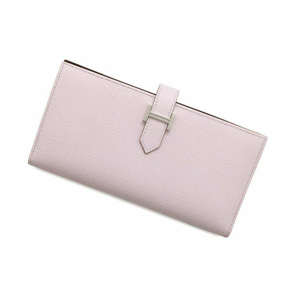 エルメス 長財布 ベアンスフレ ヴェルソ モーヴペール/ルージュセリエ/シルバー金具 エプソン W刻印
