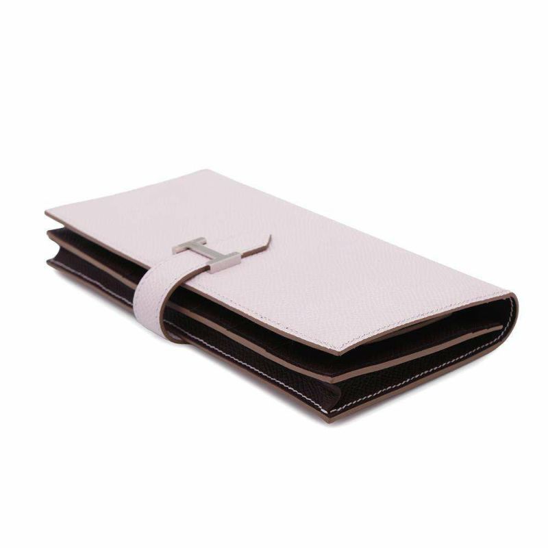 エルメス 長財布 ベアンスフレ ヴェルソ モーヴペール/ルージュセリエ/シルバー金具 エプソン W刻印