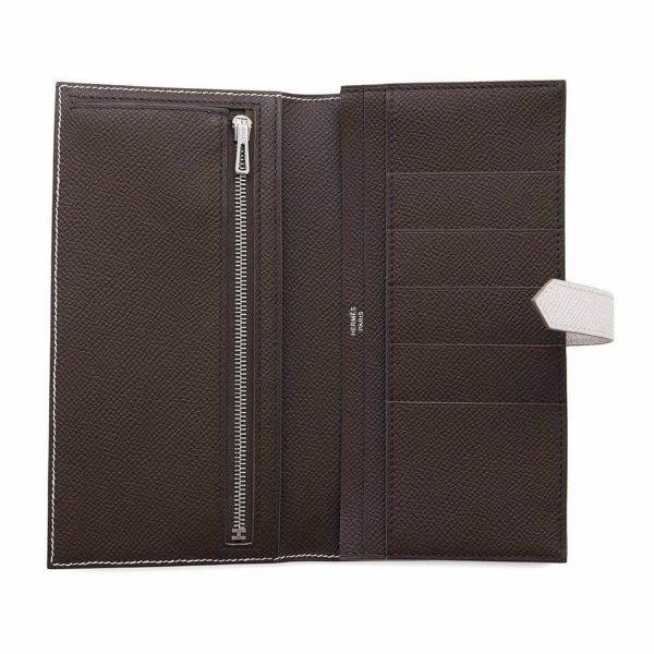 エルメス 長財布 ベアンスフレ ヴェルソ モーヴペール/ルージュセリエ/シルバー金具 エプソン W刻印