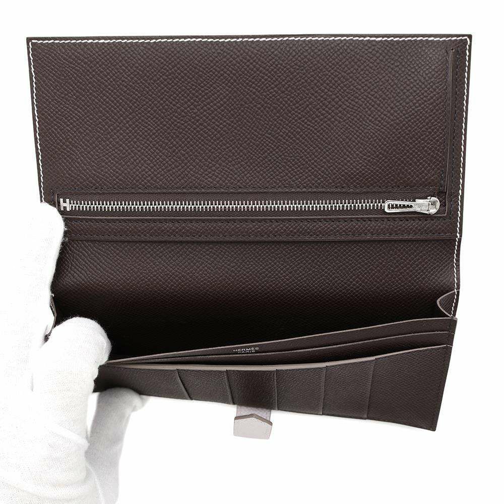 エルメス 長財布 ベアンスフレ ヴェルソ モーヴペール/ルージュセリエ/シルバー金具 エプソン W刻印