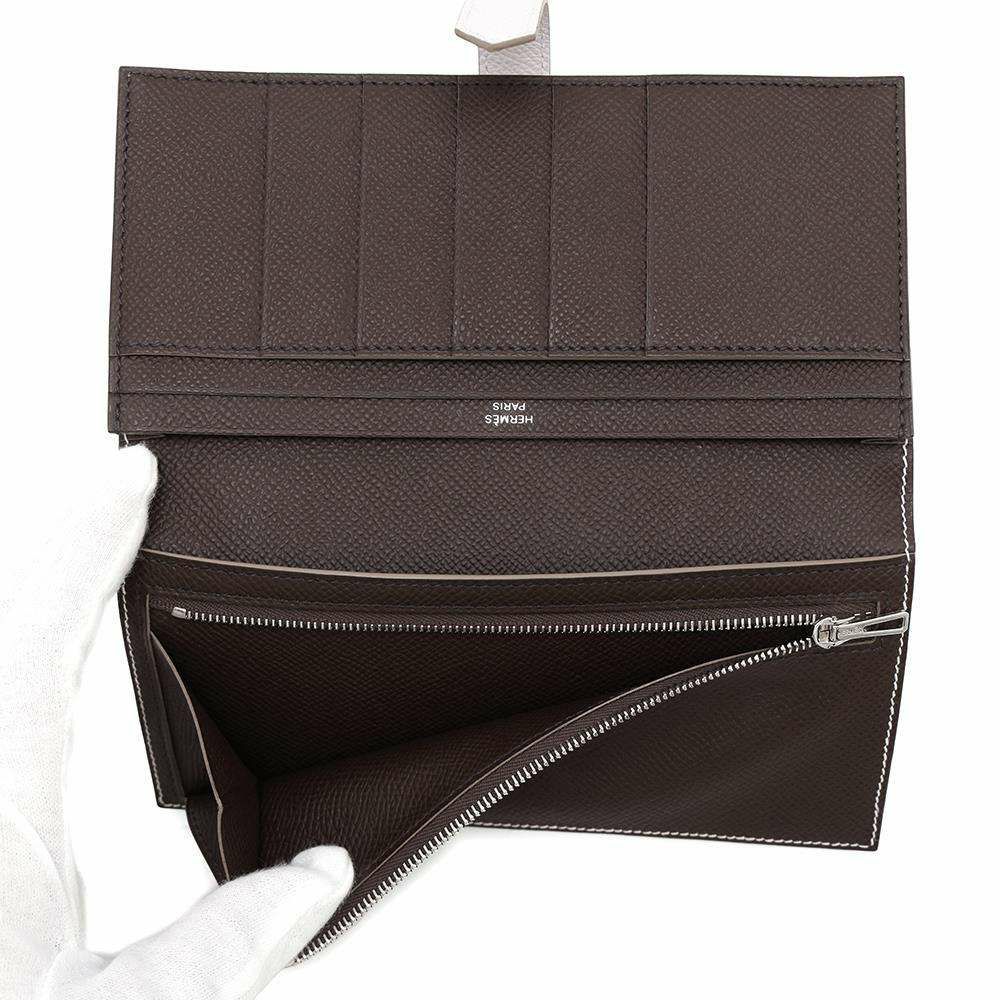 エルメス 長財布 ベアンスフレ ヴェルソ モーヴペール/ルージュセリエ/シルバー金具 エプソン W刻印