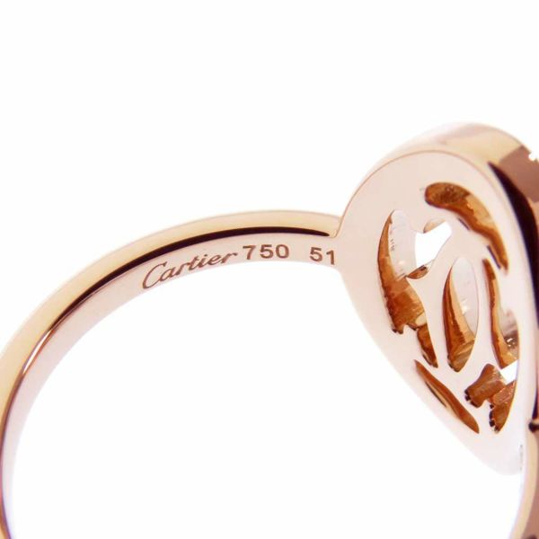 カルティエ リング ロゴ ドゥーブルC ダイヤモンド K18PGピンクゴールド サイズ51 B4093200 指輪