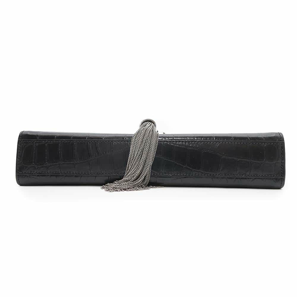 サンローランパリ チェーンショルダーバッグ クラシック ミディアム 型押しレザー 354119 SAINT LAURENT PARIS タッセル 黒