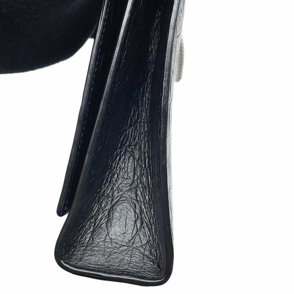 サンローランパリ チェーンショルダーバッグ クラシック ミディアム 型押しレザー 354119 SAINT LAURENT PARIS タッセル 黒