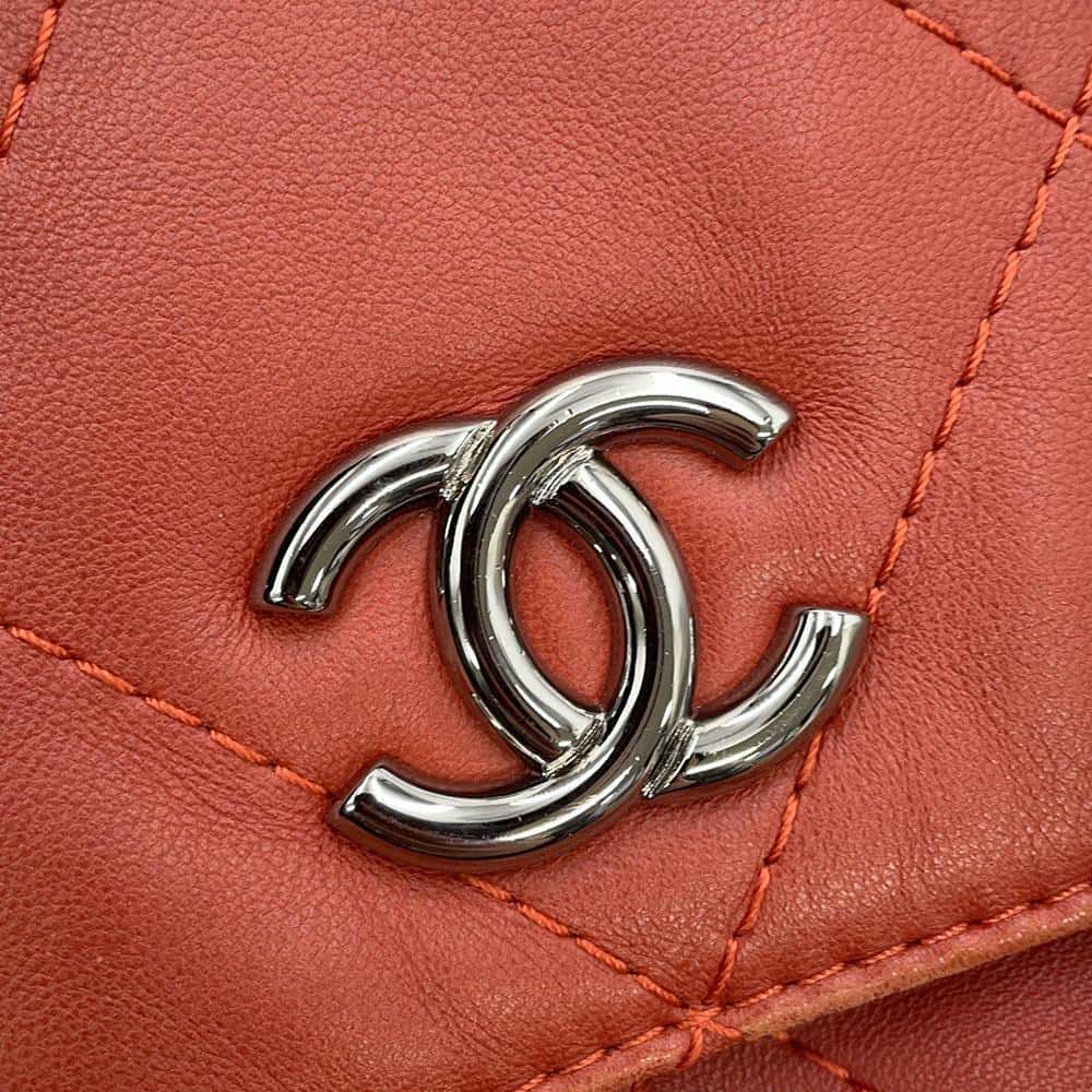 シャネル チェーンショルダーバッグ マトラッセ ココマーク ワイルドステッチ ダブルチェーン ラムスキン CHANEL