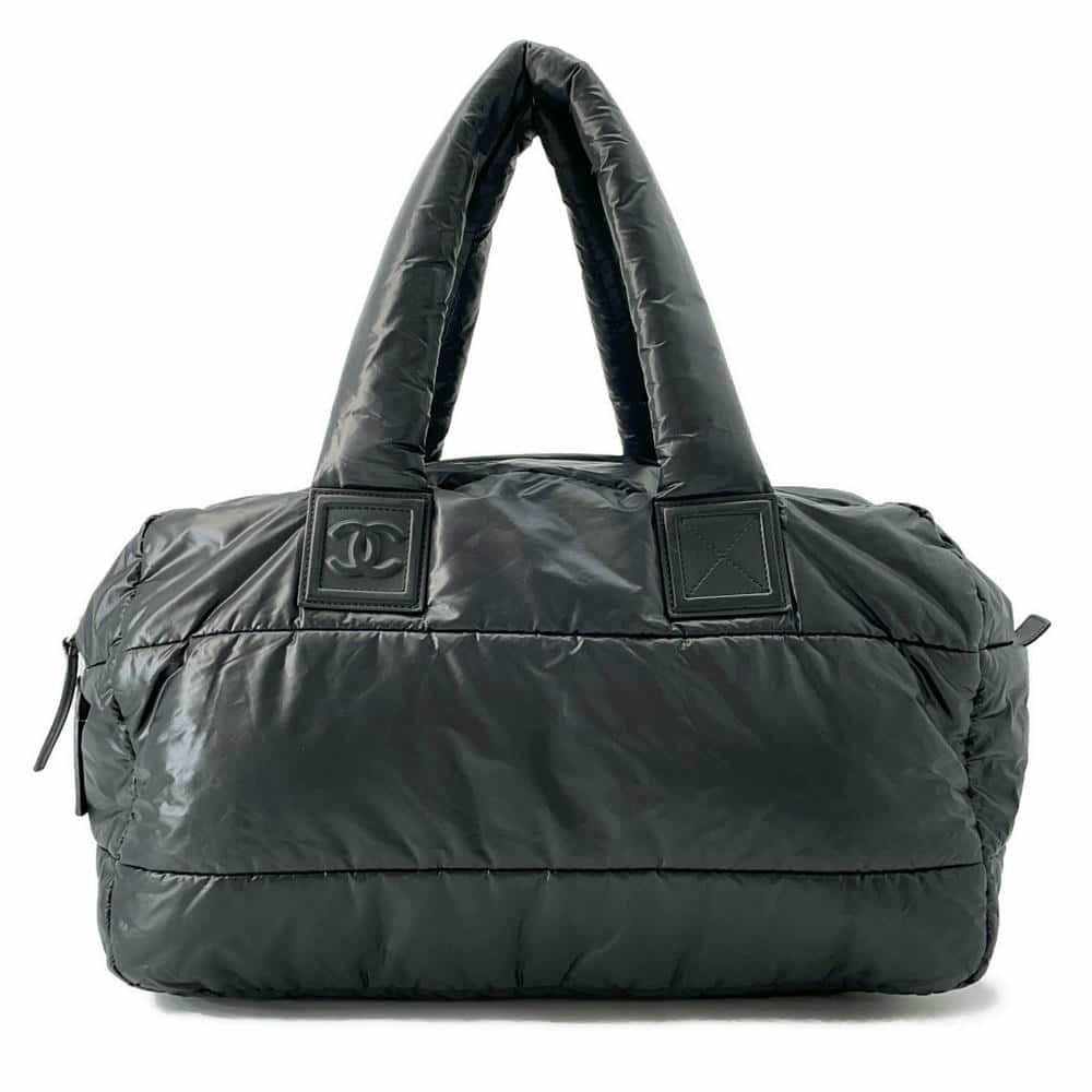 シャネル トートバッグ コココクーン ココマーク ナイロン CHANEL 黒
