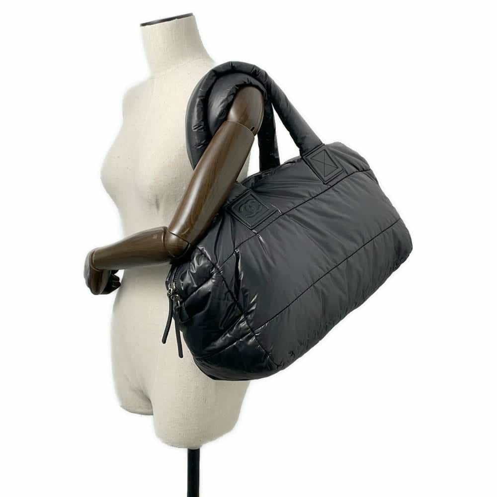 シャネル トートバッグ コココクーン ココマーク ナイロン CHANEL 黒