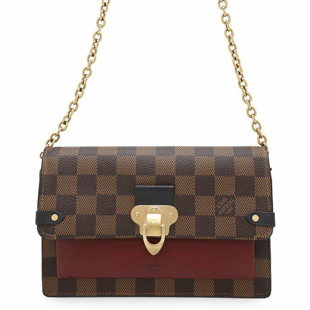 ルイヴィトン チェーンウォレット ダミエ・エベヌ ポルトフォイユ・ヴァヴァン チェーン N60222 LOUIS VUITTON 財布 クラッチ