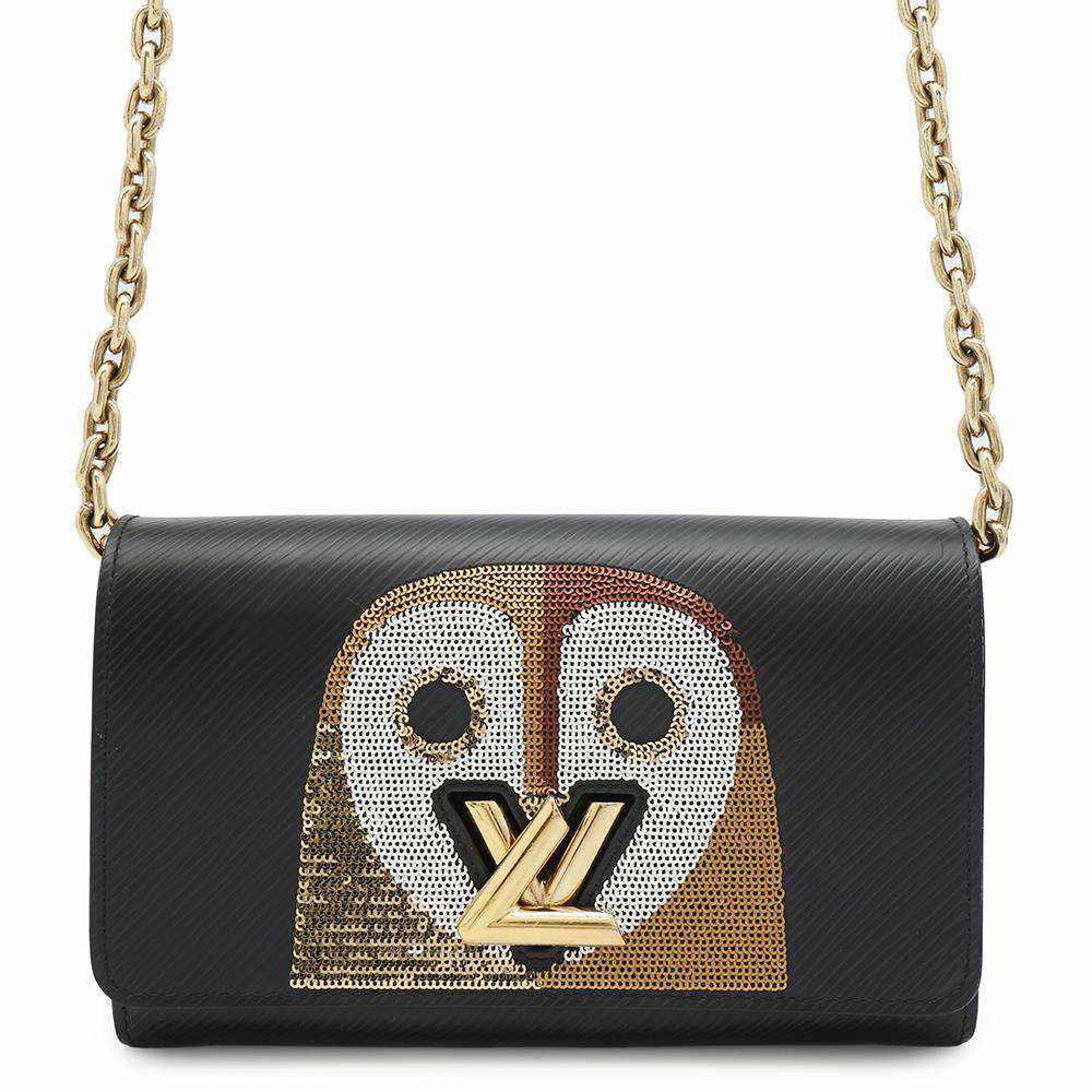 ルイヴィトン チェーンウォレット エピ スパンコール ポルトフォイユ・ツイスト チェーン フクロウ M62334 黒 ブラック 財布