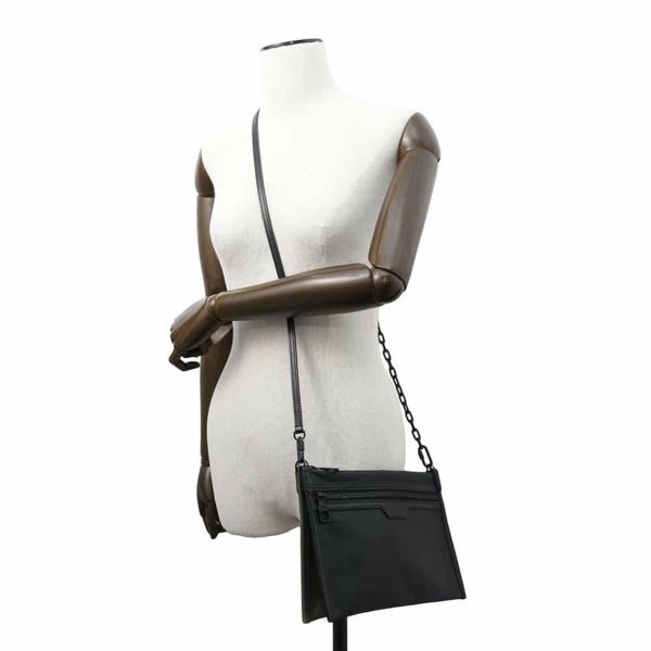 ルイヴィトン ショルダーバッグ モノグラム・シャドウ フラット・メッセンジャー M44635 LOUIS VUITTON ポーチ ブラック 黒