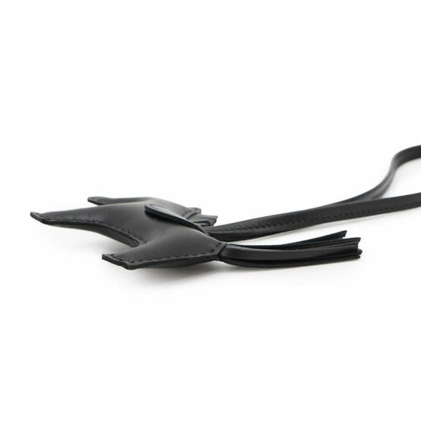 エルメス バッグチャーム ロデオ PM ブラック ラムスキン W刻印 HERMES 黒 ソーブラック