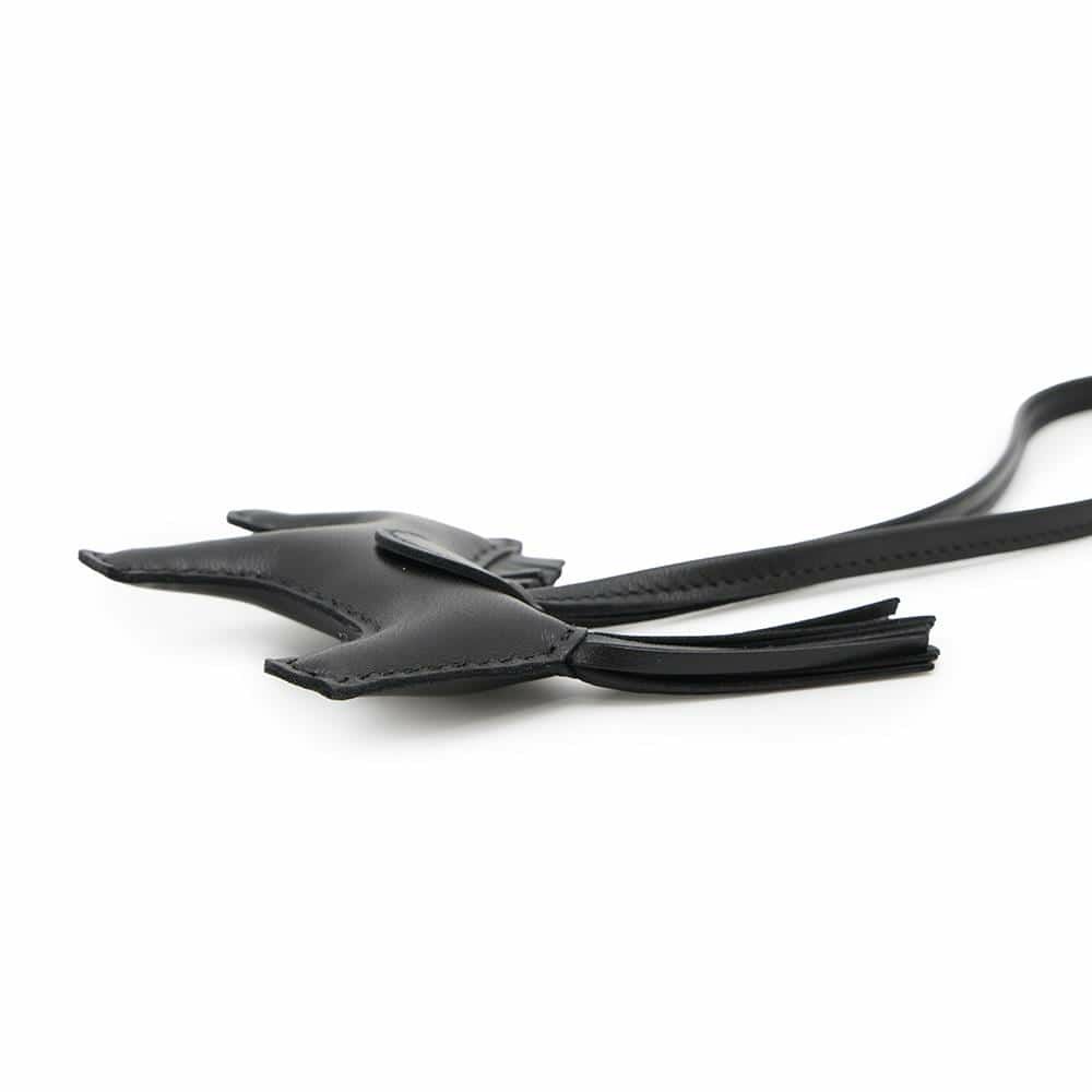 エルメス バッグチャーム ロデオ PM ブラック ラムスキン W刻印 HERMES 黒 ソーブラック