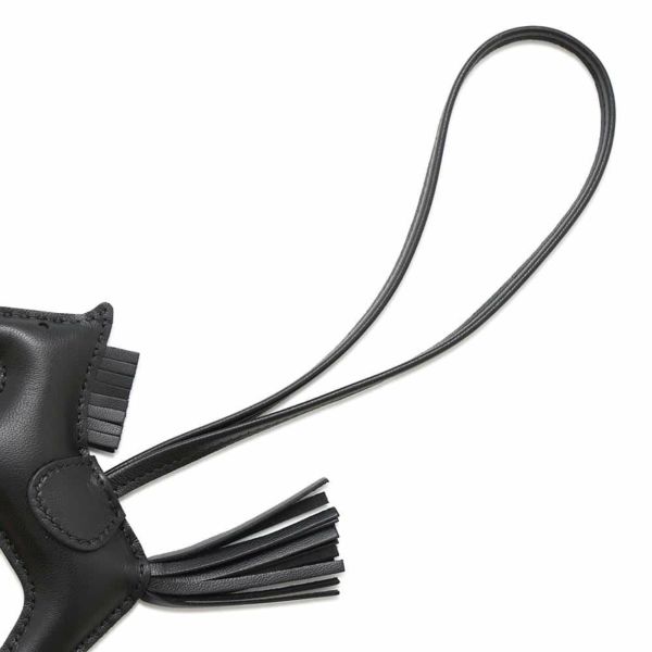 エルメス バッグチャーム ロデオ PM ブラック ラムスキン W刻印 HERMES 黒 ソーブラック