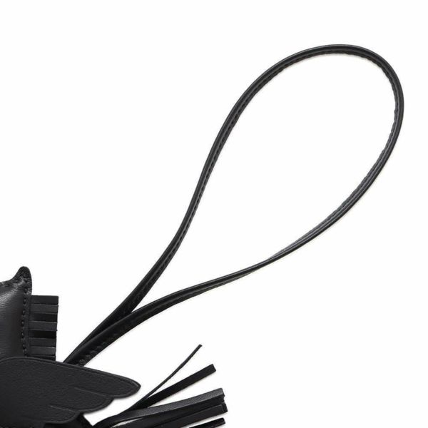 エルメス バッグチャーム ロデオPM ペガサス ブラック ラムスキン W刻印 黒