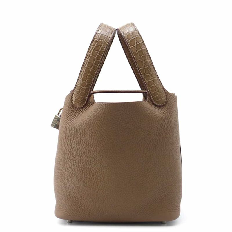 エルメス ピコタンロックPM タッチ エトゥープ/シルバー金具 トリヨンクレマンス/アリゲーターマット Z刻印