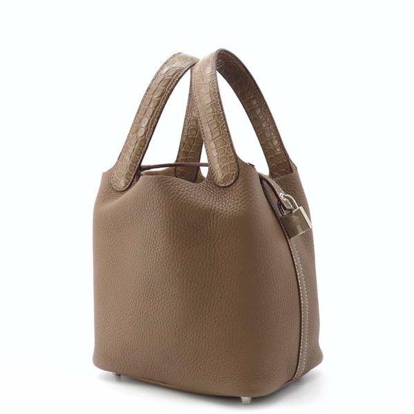 エルメス ピコタンロックPM タッチ エトゥープ/シルバー金具 トリヨンクレマンス/アリゲーターマット Z刻印