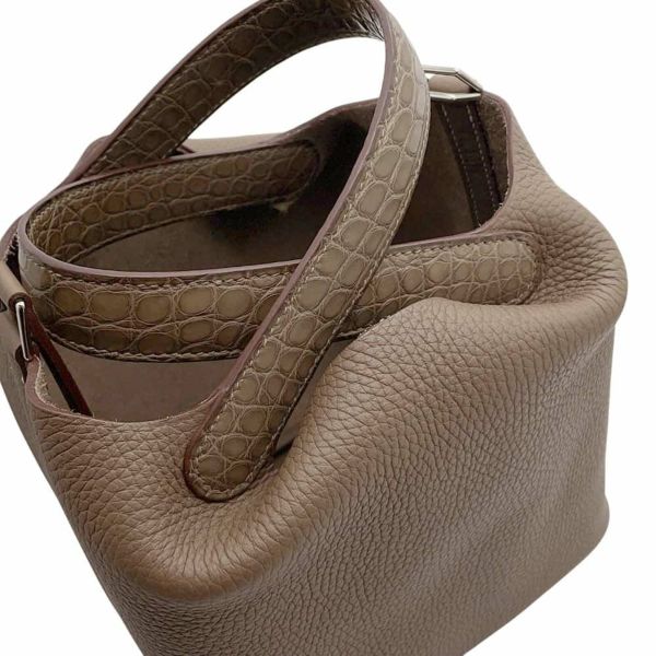 エルメス ピコタンロックPM タッチ エトゥープ/シルバー金具 トリヨンクレマンス/アリゲーターマット Z刻印