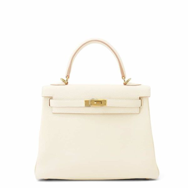 エルメス ハンドバッグ ケリー25 内縫い クレ/ゴールド金具 トゴ Z刻印 HERMES 2wayショルダー