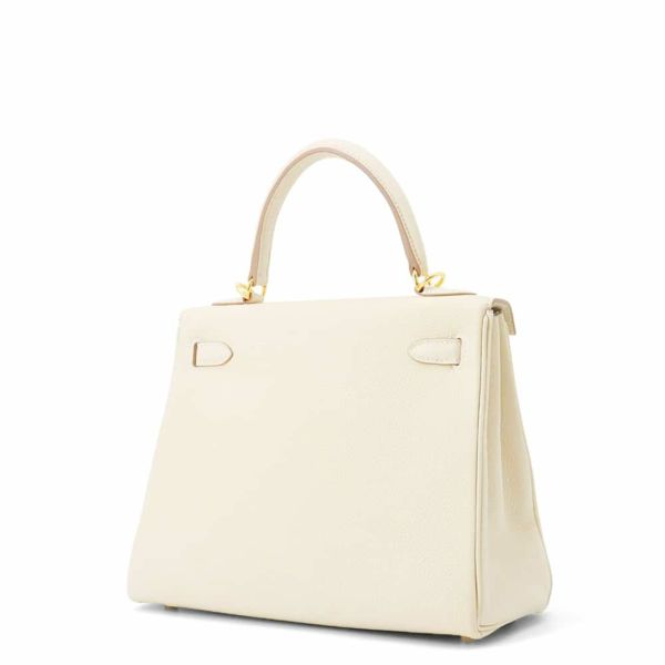 エルメス ハンドバッグ ケリー25 内縫い クレ/ゴールド金具 トゴ Z刻印 HERMES 2wayショルダー