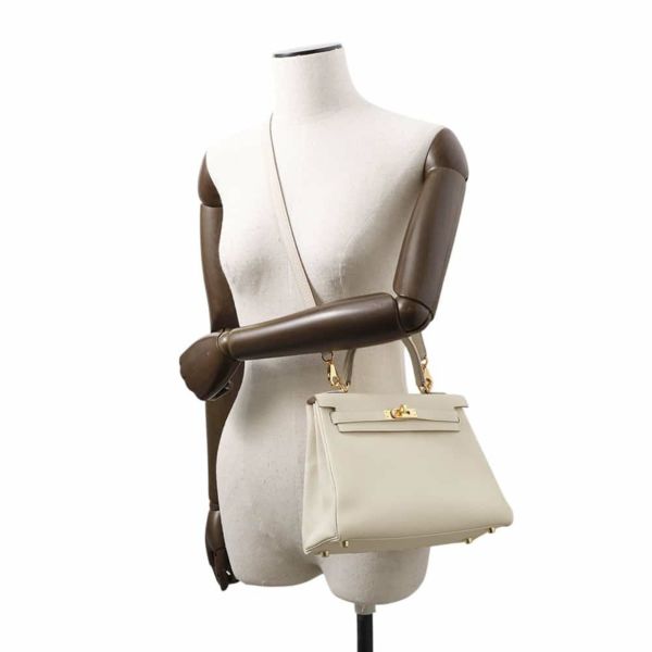 エルメス ハンドバッグ ケリー25 内縫い クレ/ゴールド金具 トゴ Z刻印 HERMES 2wayショルダー