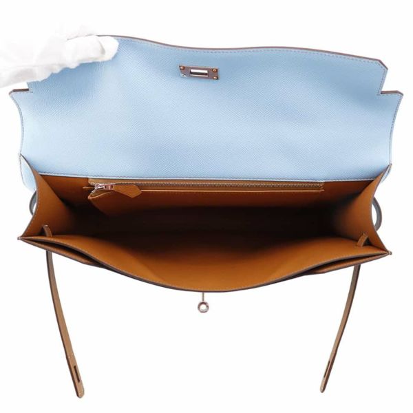 エルメス ビジネスバッグ ケリー デペッシュ36 ヴェルソ SPO セレステ/ゴールド/シルバー金具 エプソン W刻印 メンズ セレスト