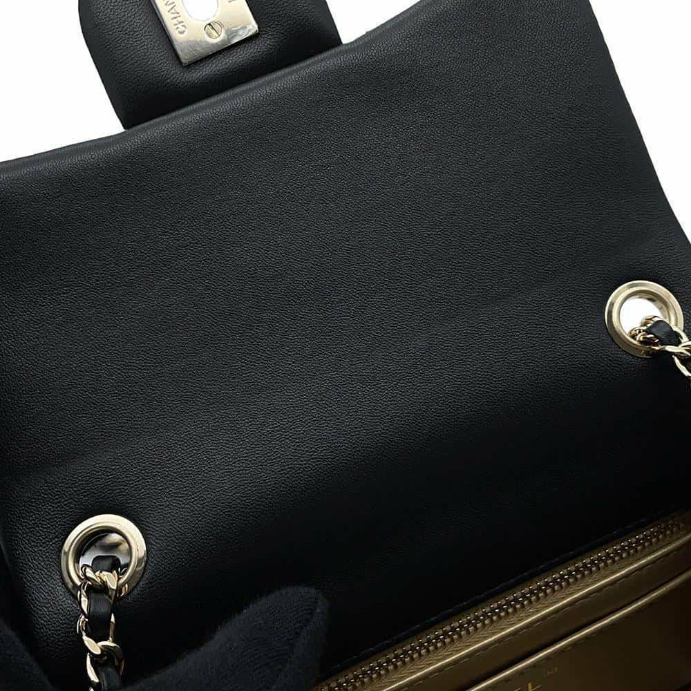 シャネル チェーンショルダーバッグ ミニマトラッセ ココマーク ココボール ラムスキン AS1786 CHANEL 黒