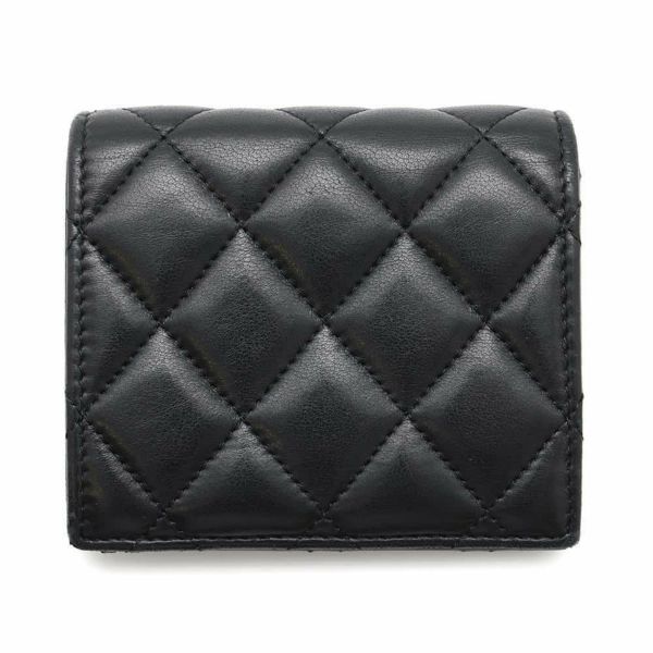 シャネル 二つ折り財布 マトラッセ ココマーク ラムスキン AP3407 CHANEL 財布 黒