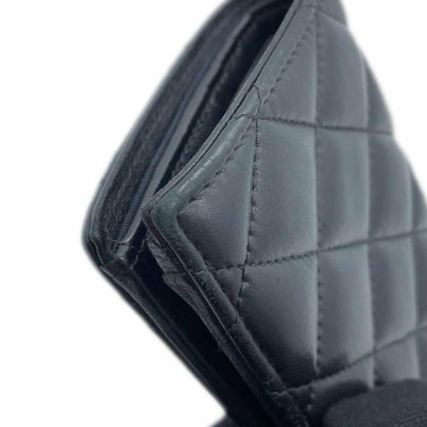 シャネル 二つ折り財布 マトラッセ ココマーク ラムスキン AP3407 CHANEL 財布 黒