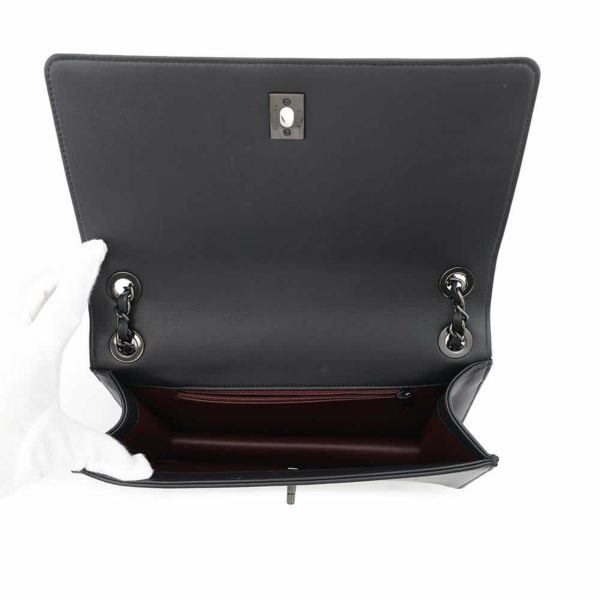 シャネル チェーンショルダーバッグ ココマーク フルフラップ レザー CHANEL バッグ 黒