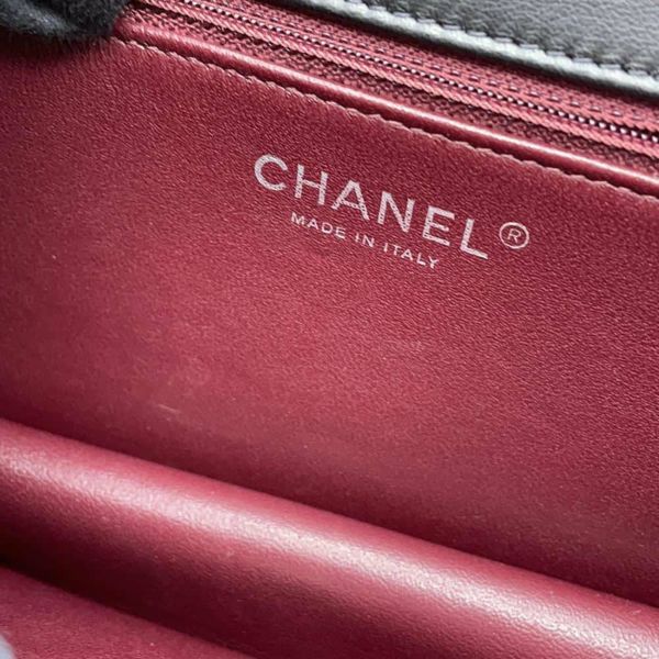 シャネル チェーンショルダーバッグ ココマーク フルフラップ レザー CHANEL バッグ 黒