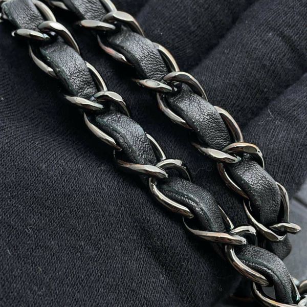 シャネル チェーンショルダーバッグ ココマーク フルフラップ レザー CHANEL バッグ 黒