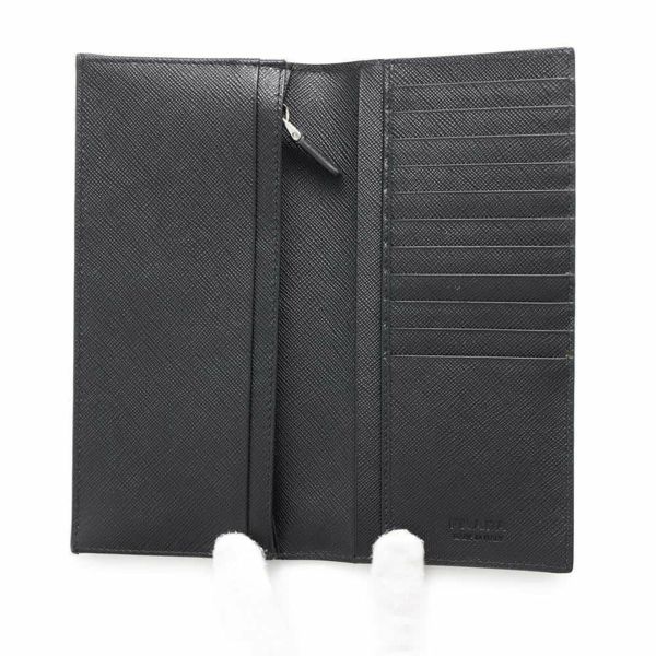 【未使用品】プラダ 長財布 二つ折り サフィアーノレザー 黒×茶 2MV836 プラダ 長財布 サフィアーノ レザー 2MV836 PRADA 財布 二つ折り