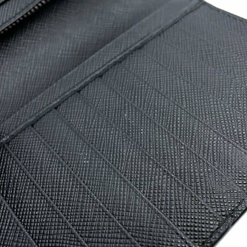 プラダ 長財布 サフィアーノ レザー 2MV836 PRADA 財布 二つ折り長財布 メンズ 黒