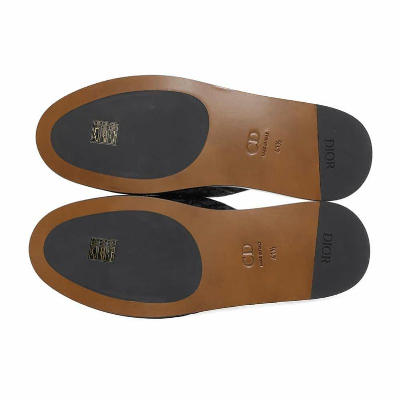 クリスチャン・ディオール サンダル オブリーク ビーズ レザー メンズサイズ41 1/2 3SV097ZCC Dior トロッター スリッパ 靴 黒