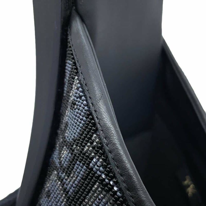 クリスチャン・ディオール サンダル オブリーク ビーズ レザー メンズサイズ41 1/2 3SV097ZCC Dior トロッター スリッパ 靴 黒