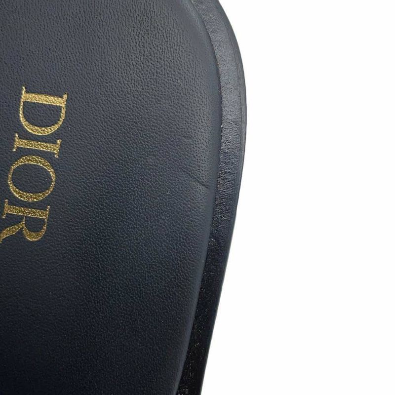 クリスチャン・ディオール サンダル オブリーク ビーズ レザー メンズサイズ41 1/2 3SV097ZCC Dior トロッター スリッパ 靴 黒