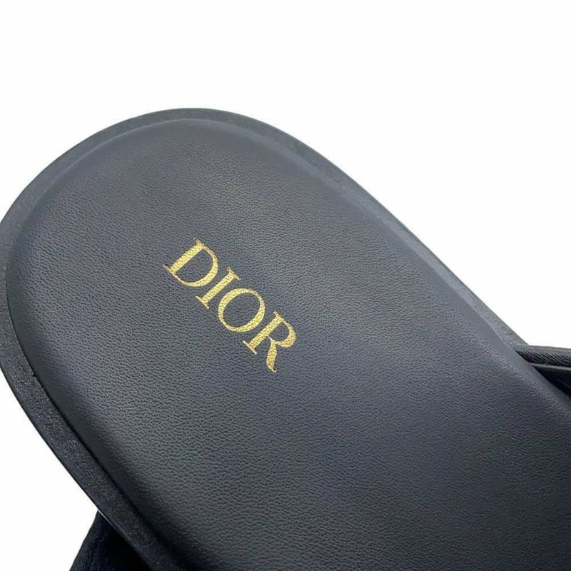 クリスチャン・ディオール サンダル オブリーク ビーズ レザー メンズサイズ41 1/2 3SV097ZCC Dior トロッター スリッパ 靴 黒