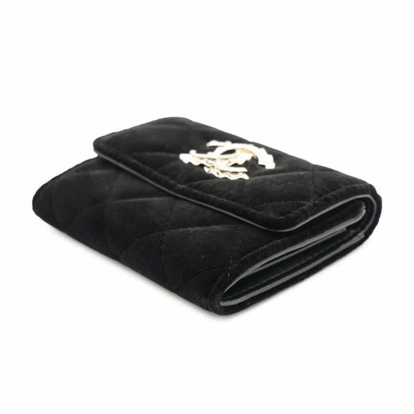 シャネル コインケース マトラッセ ココマーク ベロア ラインストーン CHANEL 財布 黒 ノベルティ