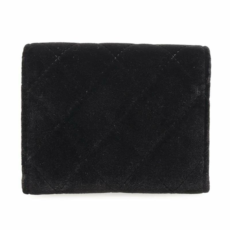 シャネル コインケース マトラッセ ココマーク ベロア ラインストーン CHANEL 財布 黒 ノベルティ