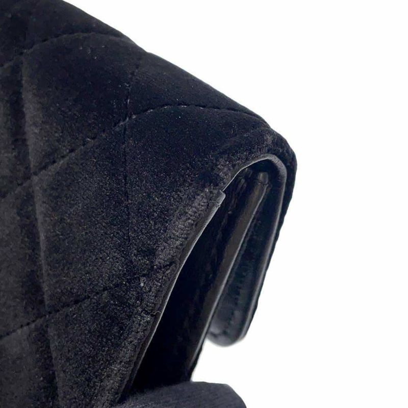 シャネル コインケース マトラッセ ココマーク ベロア ラインストーン CHANEL 財布 黒 ノベルティ