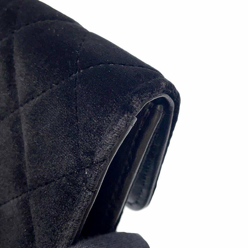 シャネル コインケース マトラッセ ココマーク ベロア ラインストーン CHANEL 財布 黒 ノベルティ