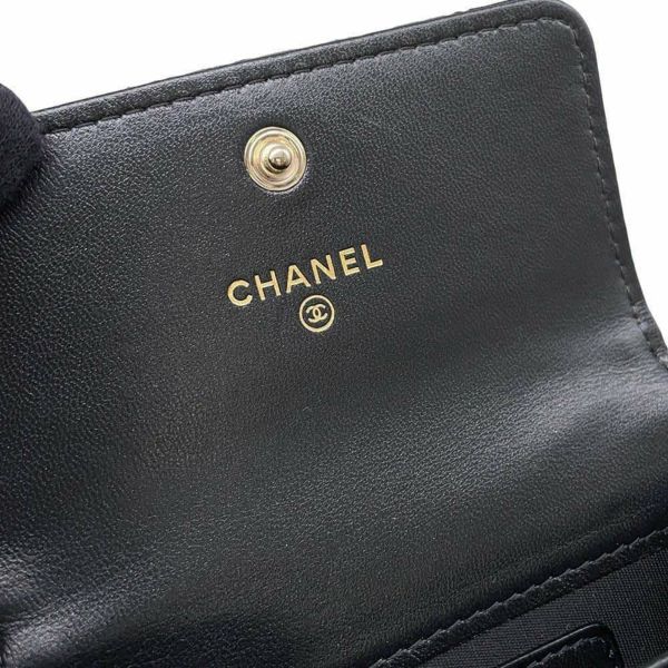シャネル コインケース マトラッセ ココマーク ベロア ラインストーン CHANEL 財布 黒 ノベルティ