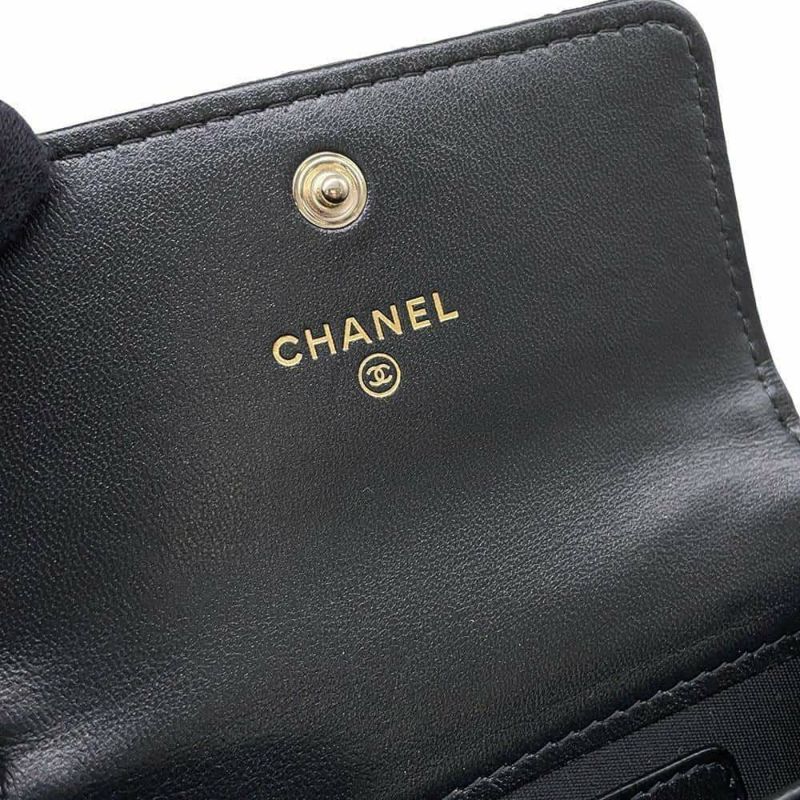 シャネル コインケース マトラッセ ココマーク ベロア ラインストーン CHANEL 財布 黒 ノベルティ