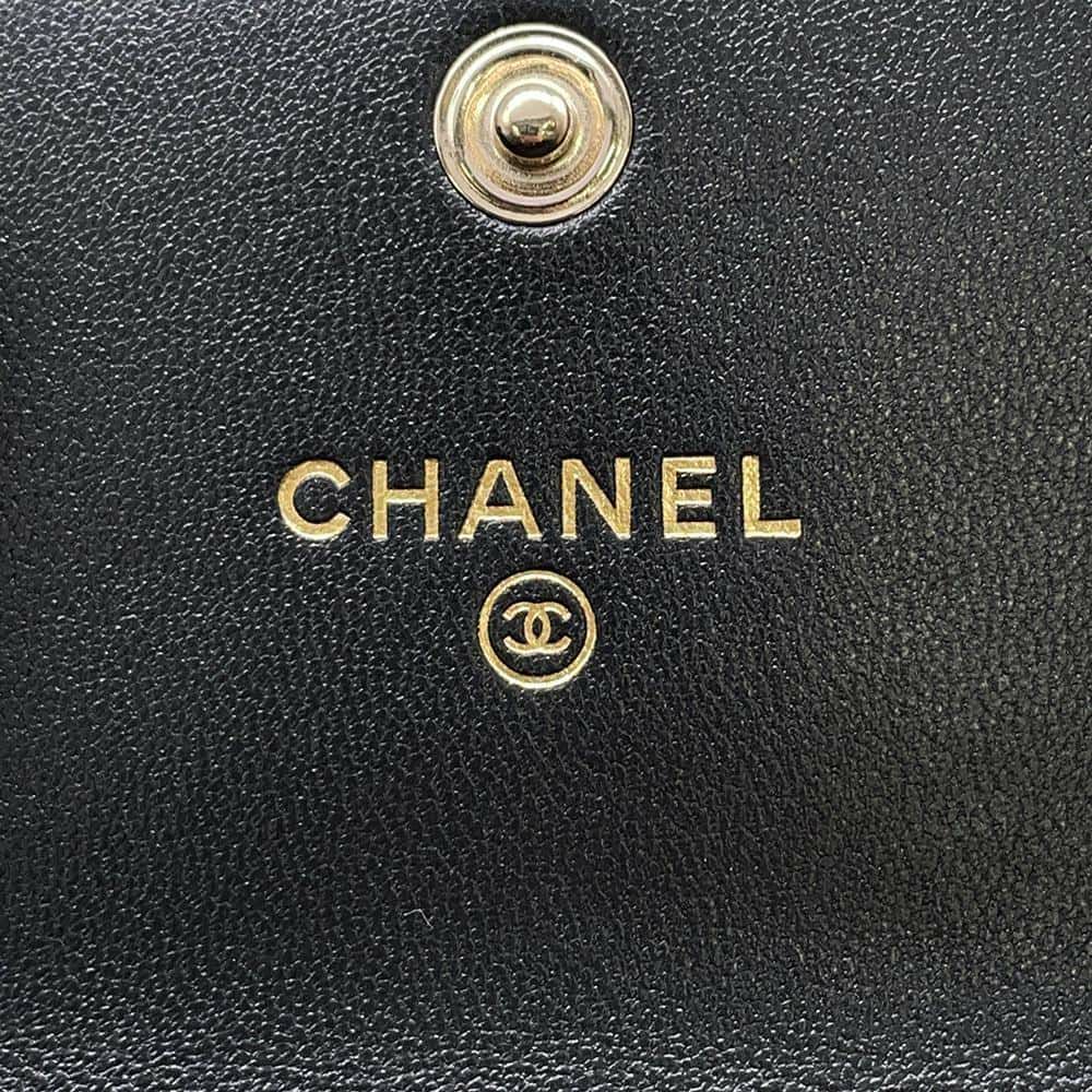 シャネル コインケース マトラッセ ココマーク ベロア ラインストーン CHANEL 財布 黒 ノベルティ