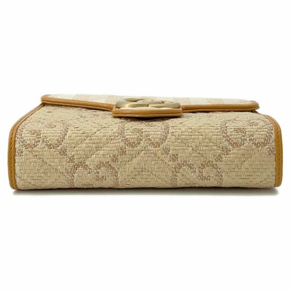 グッチ チェーンウォレット GGマーモント ラフィア 474575 GUCCI 財布 ダブルG