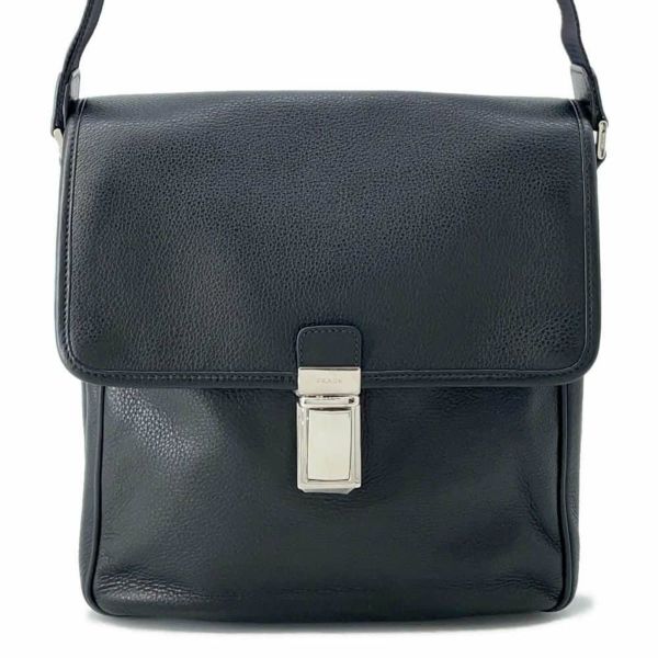 プラダ ショルダーバッグ カーフレザー VA1055 PRADA 黒 安心