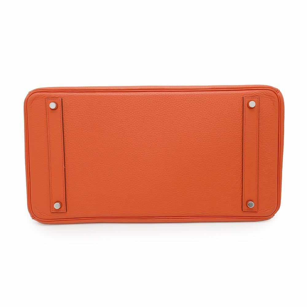 エルメス バーキン40 オレンジポピー/シルバー金具 トリヨンクレマンス T刻印 HERMES Birkin ハンドバッグ